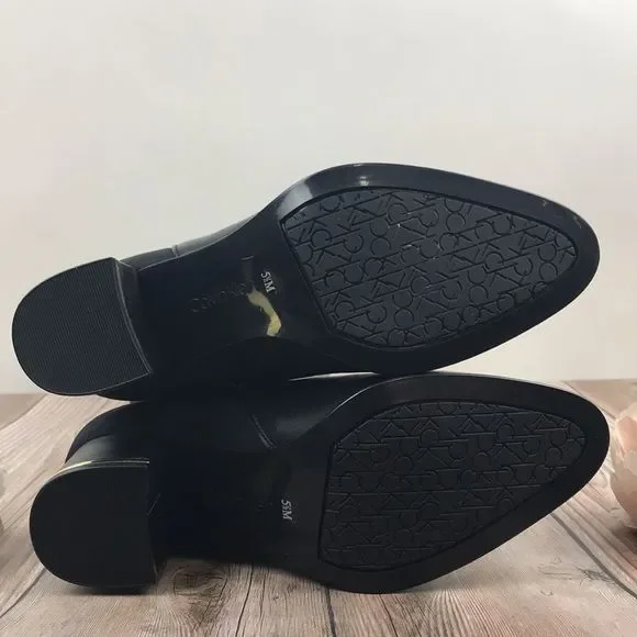 Calvin Klein Black and White Heeled Boots - Picture 6 of 8